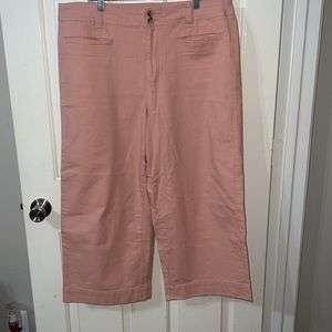 Peach Wide Legged Cropped Pants